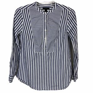 J Crew Striped Long Sleeves Blouse